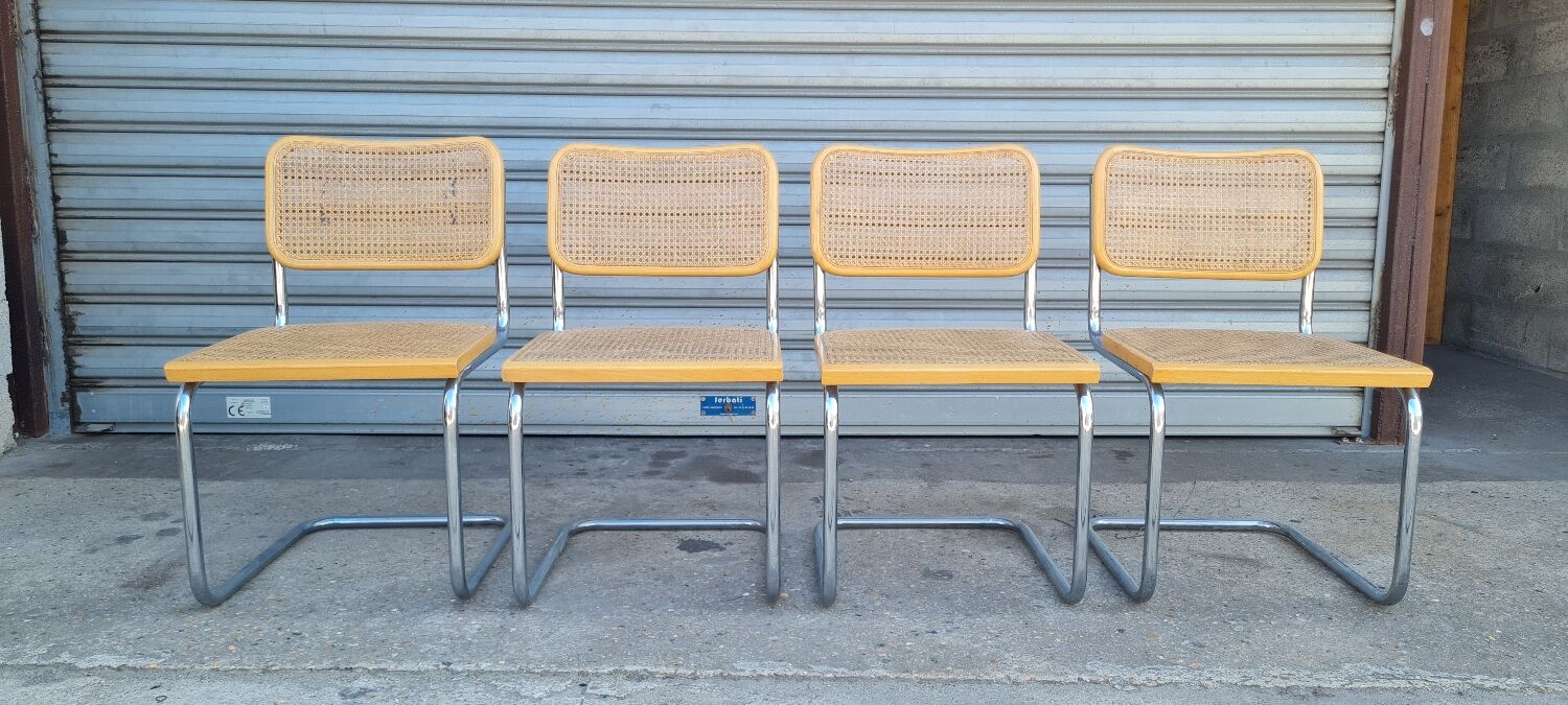Set of 4 chairs cesca B32 by Marcel breuer