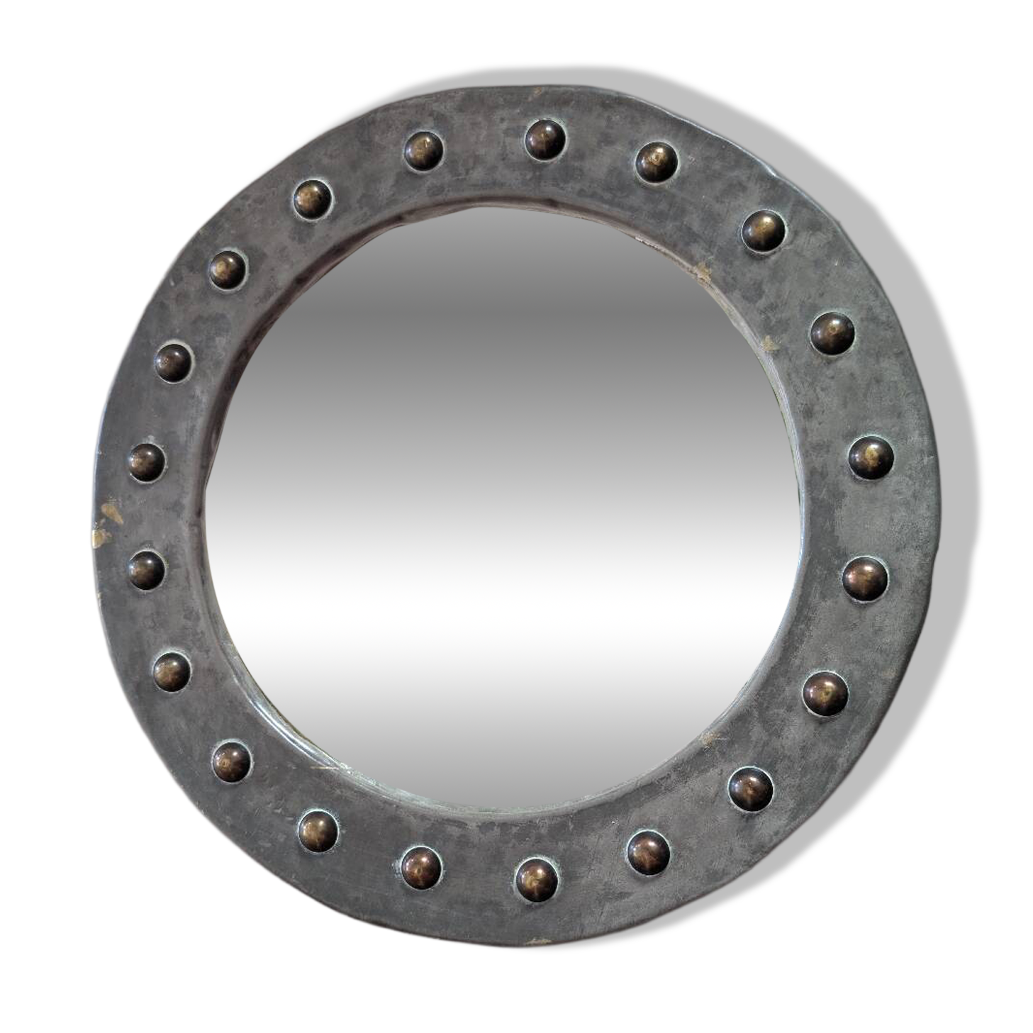 Miroir brutaliste métal repoussé