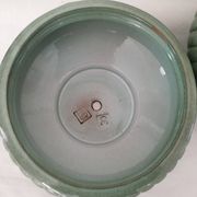 Set of 2 ceramic planters (plant pots) signed GPA made in France