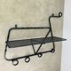 Wall-mounted coat rack/wardrobe from the 1950s, wrought iron and rigidule.