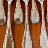 Christofle crossed ribbons, cutlery set for 6 people in new condition, 24 pieces.