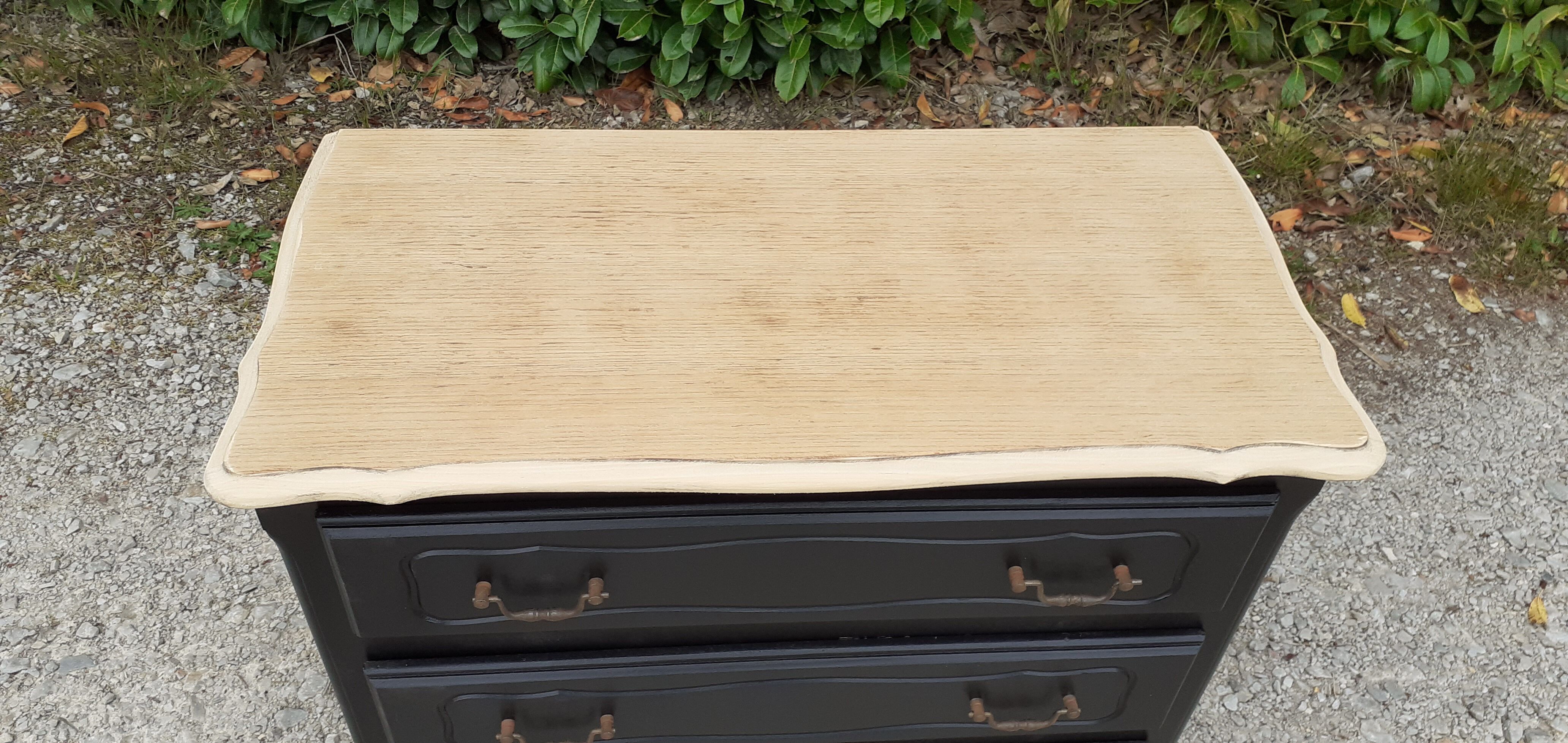 Commodity 3 drawers style louis XV black