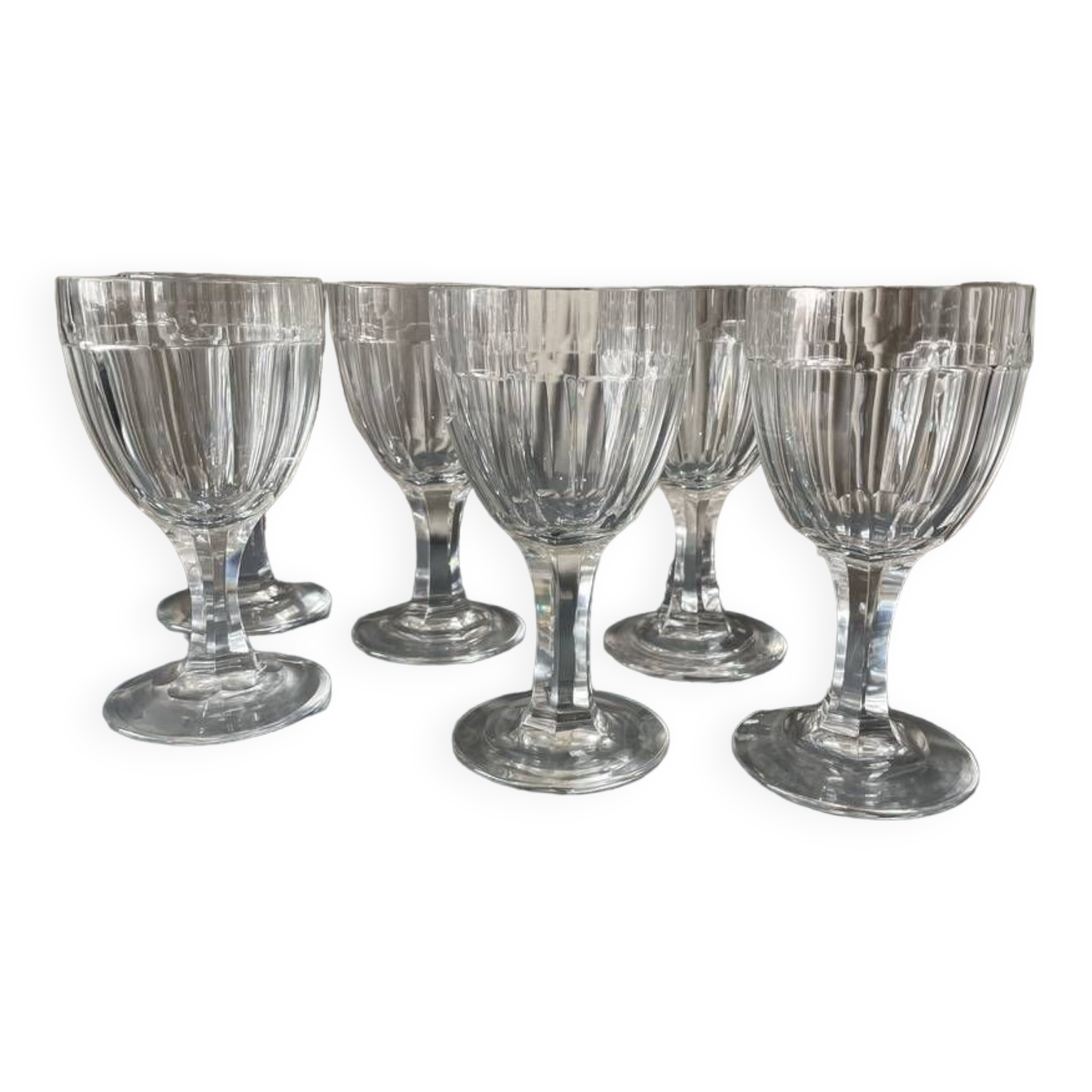 Suite of 6 nancy crystal wine or water glasses