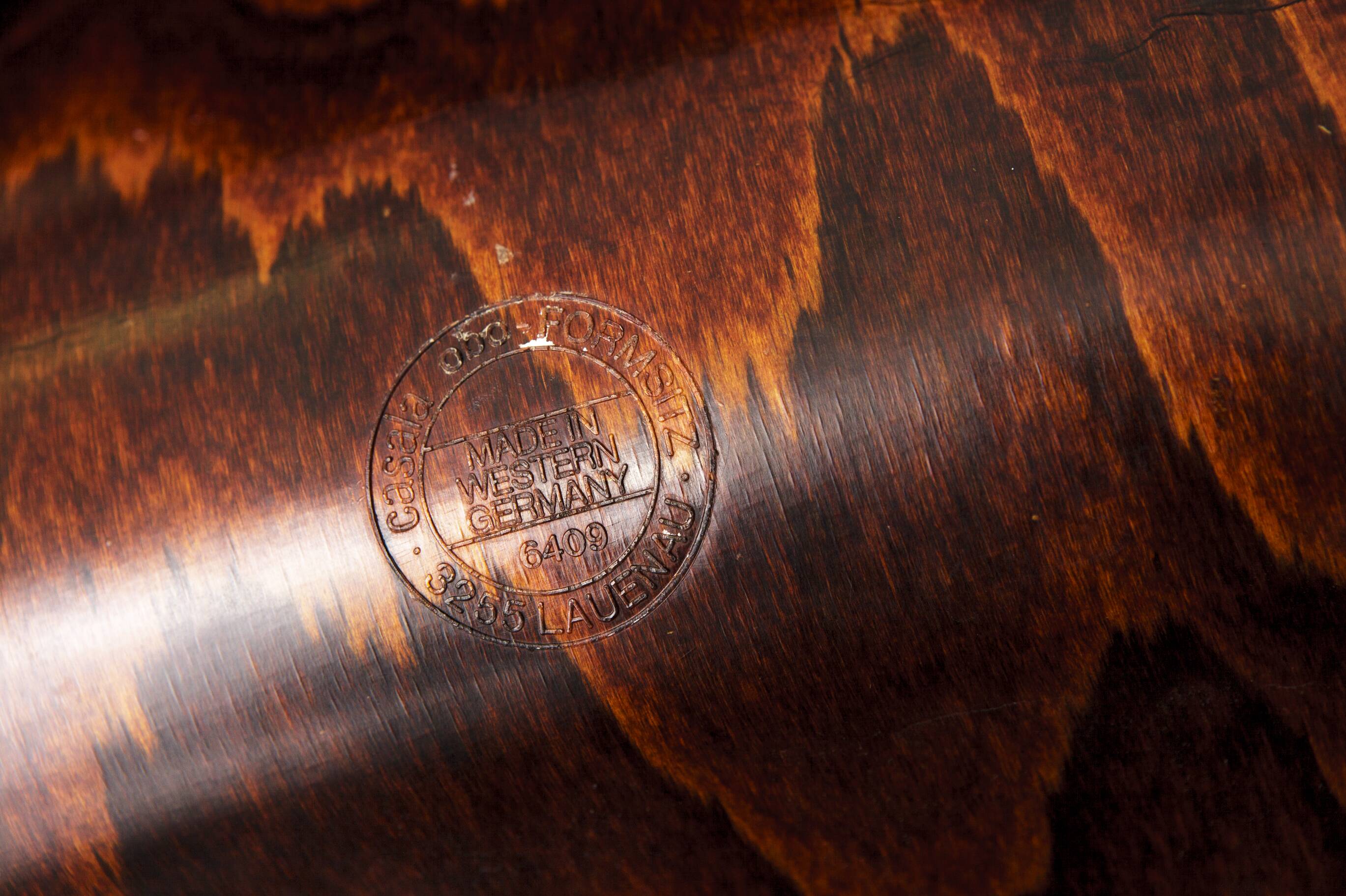 2 of 8 Vintage Casala Stackable Chairs, Germany 1970s, Plywood & Chrome