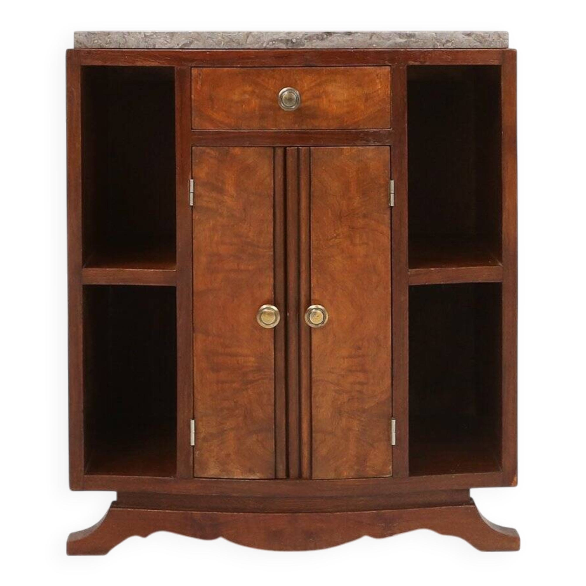 Art Deco cabinet in wood with a marble top, France, 1930s