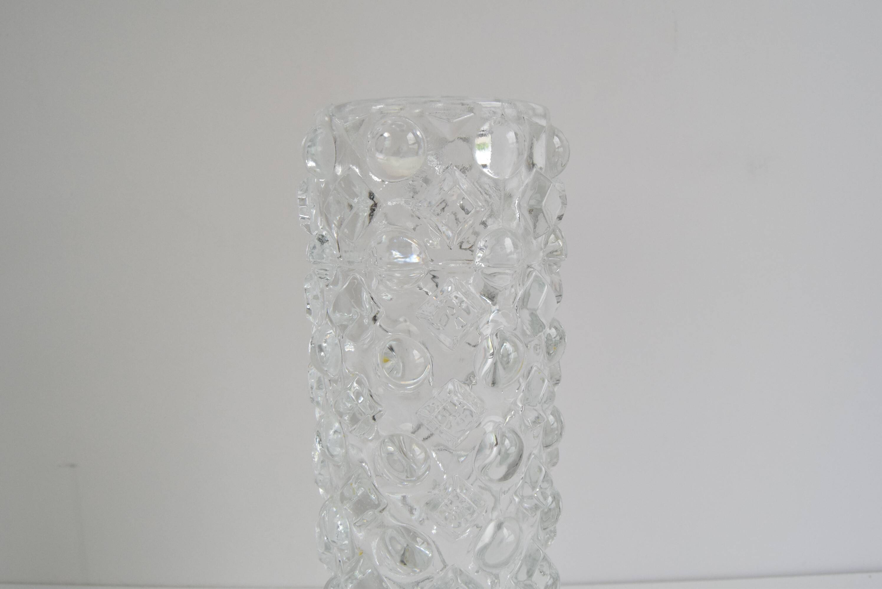 Vintage Glass Vase by Pavel Pánek for Sklo Union Libochovice, 1970's.