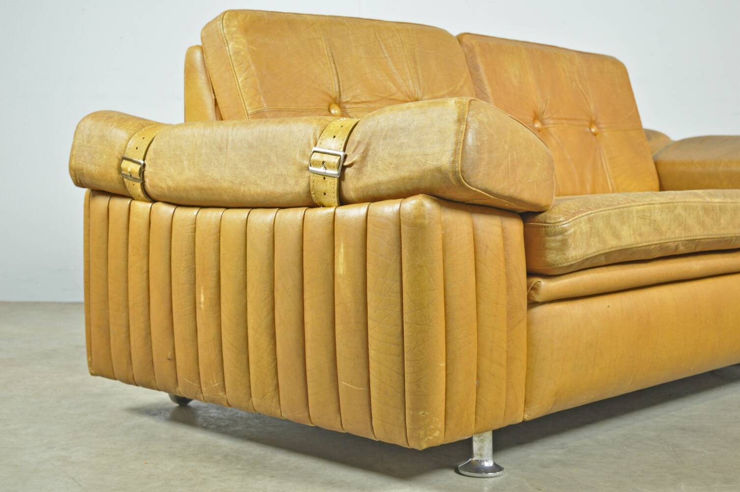 Danish vintage leather 2-seater sofa by svend skipper, 1970s