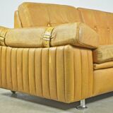 Danish vintage leather 2-seater sofa by svend skipper, 1970s