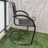 4 fauteuils noir mat vintage