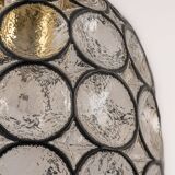 Iron and clear glass pendant by limburg, germany, 1960s.