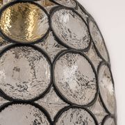 Iron and clear glass pendant by limburg, germany, 1960s.