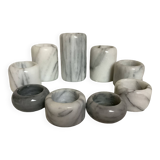Nine marble candle holders
