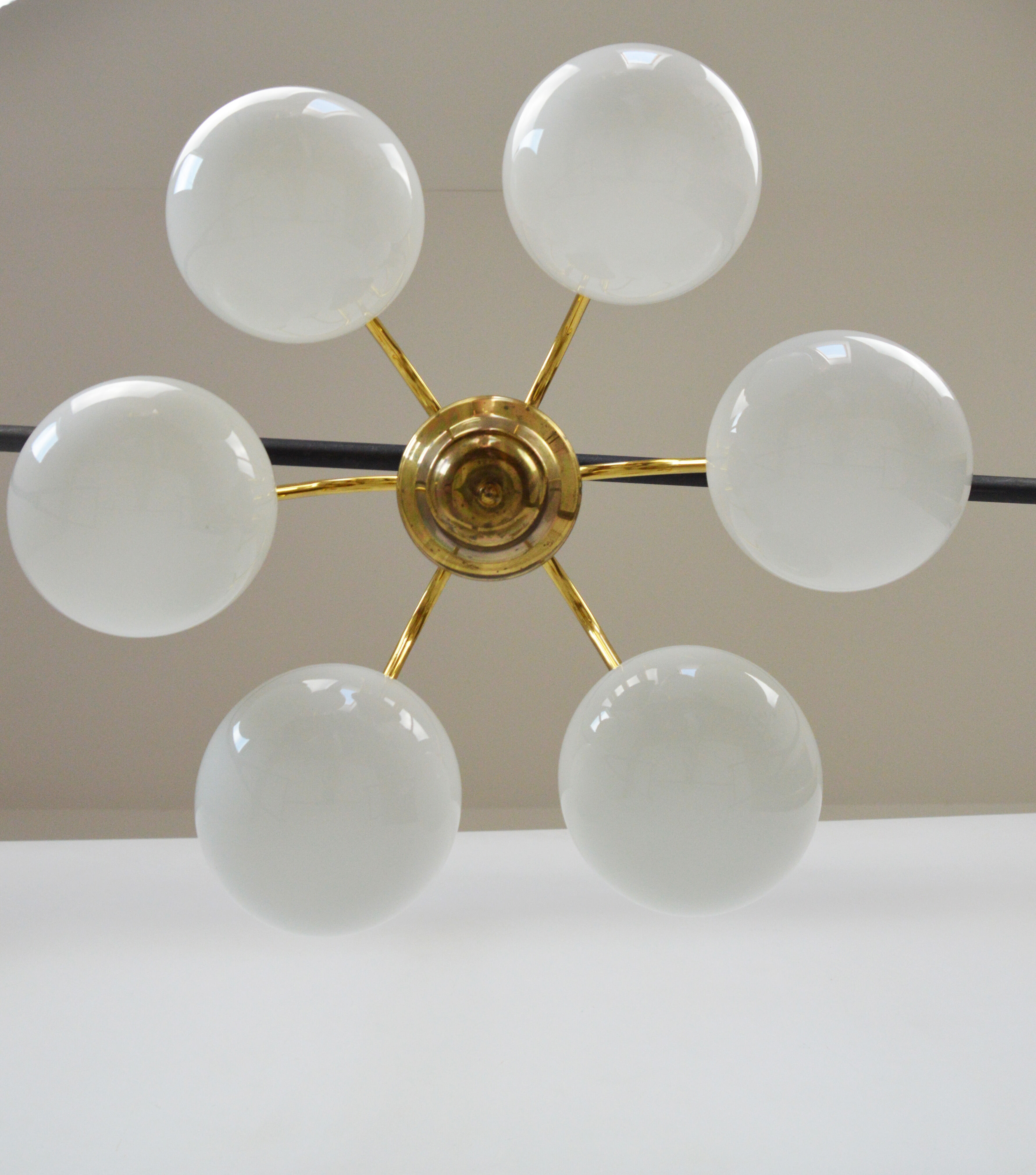 Six-arm chandelier, Poland, 1980s