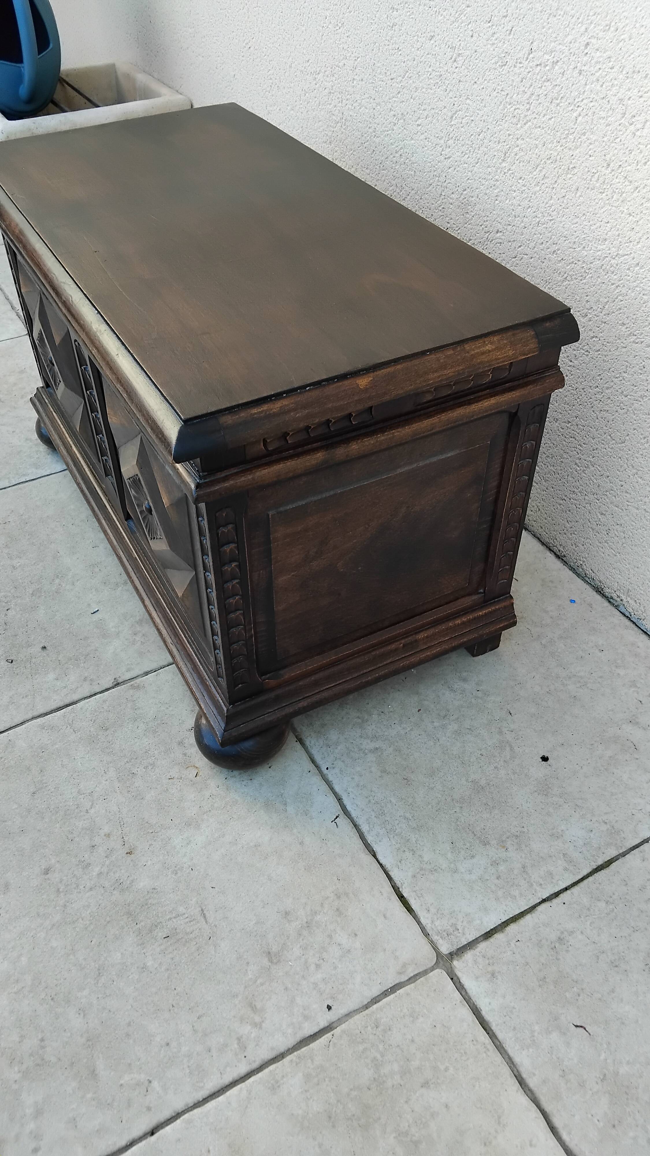 Old vintage wooden chest old toy