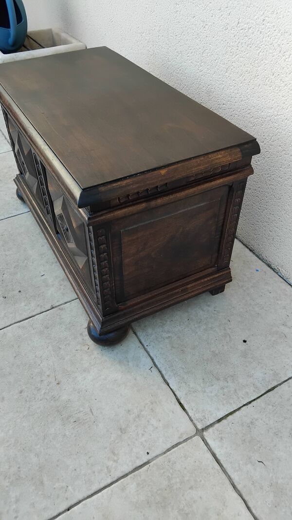 Ancien coffre en bois vintage ancien jouet