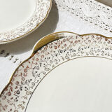 Villeroy & Boch dessert service in white porcelain golden flowers