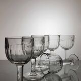 6 molded glass wine glasses