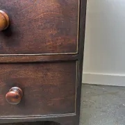 Antique Mahogany Bow Front Chest of 3 Drawers Georgian c1800-1830 Splay Fee