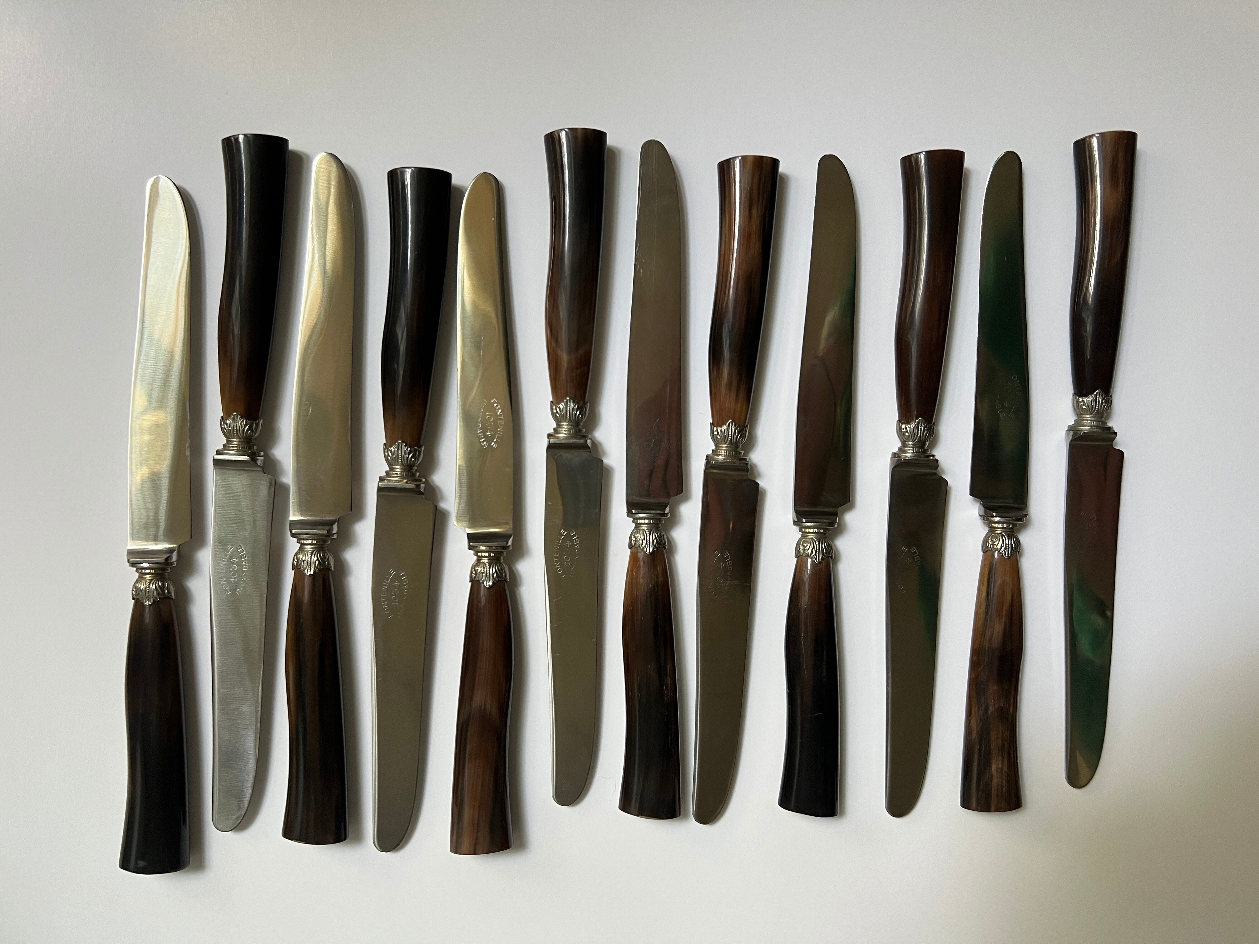 Set of 12 old Fontenille Pataud knives