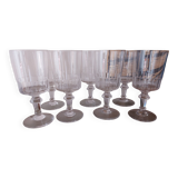 6 crystal water glasses of Porcieux model Mirabeau, early XX em
