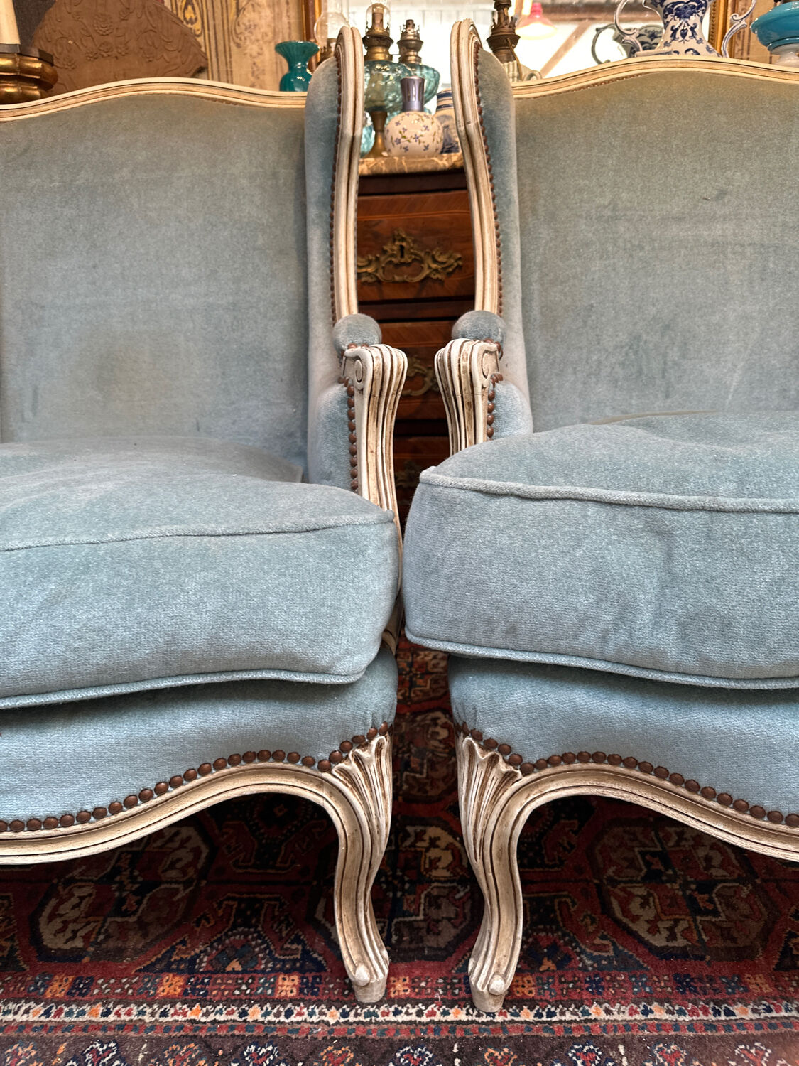 Pair of Louis XV style armchairs