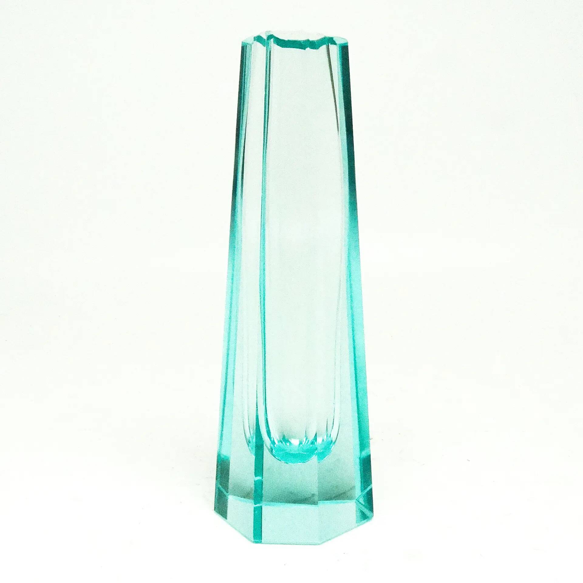 Art Nouveau vase, uranium crystal, Moser, Czechia, early 20th century