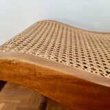 Colonial footstool, foot caned teak