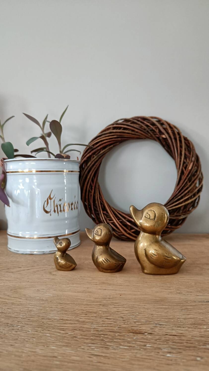 Vintage Solid Brass Ducks