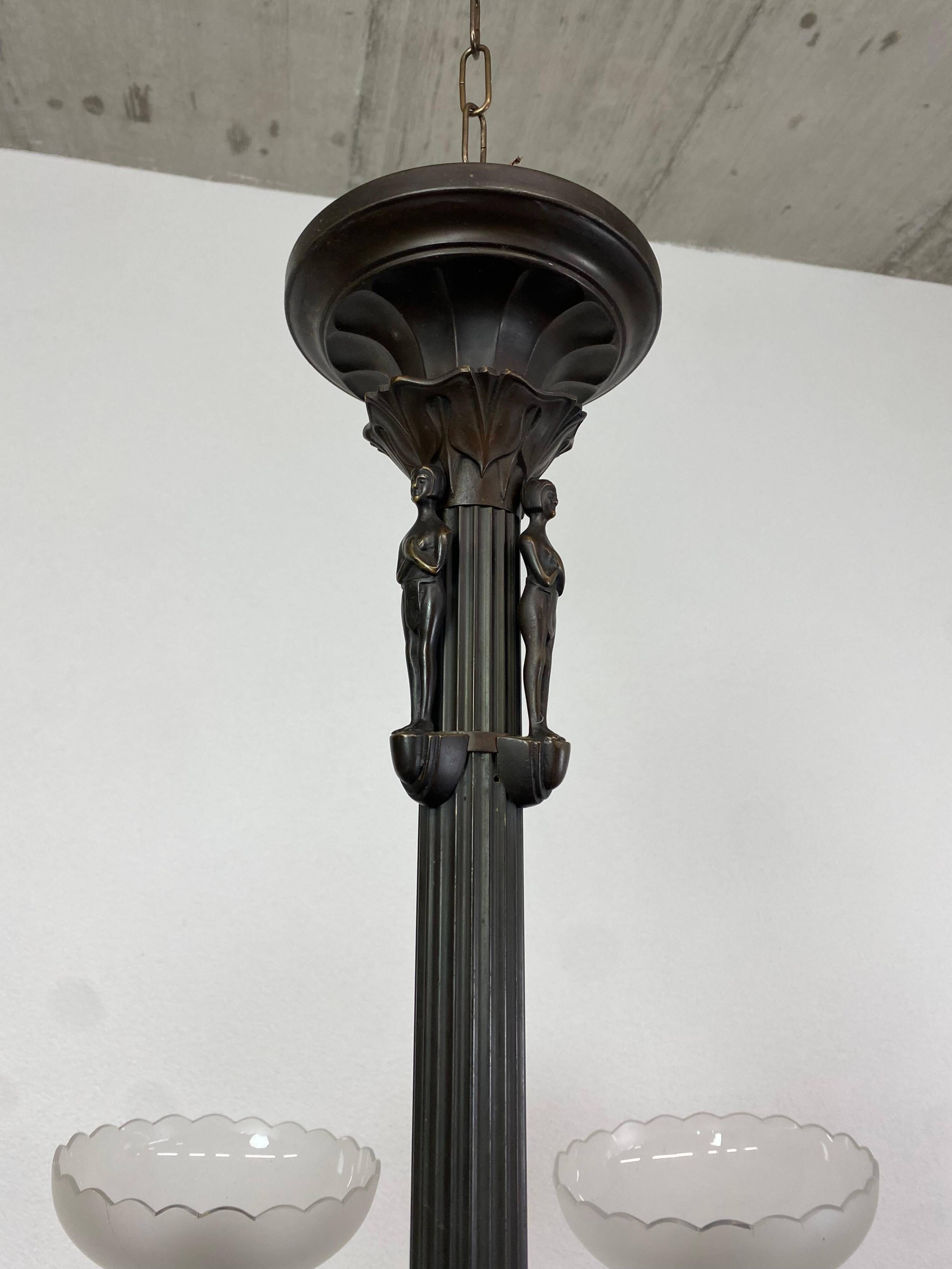 Bronze Secession chandelier