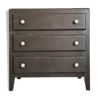 Black vintage chest of drawers compass feet