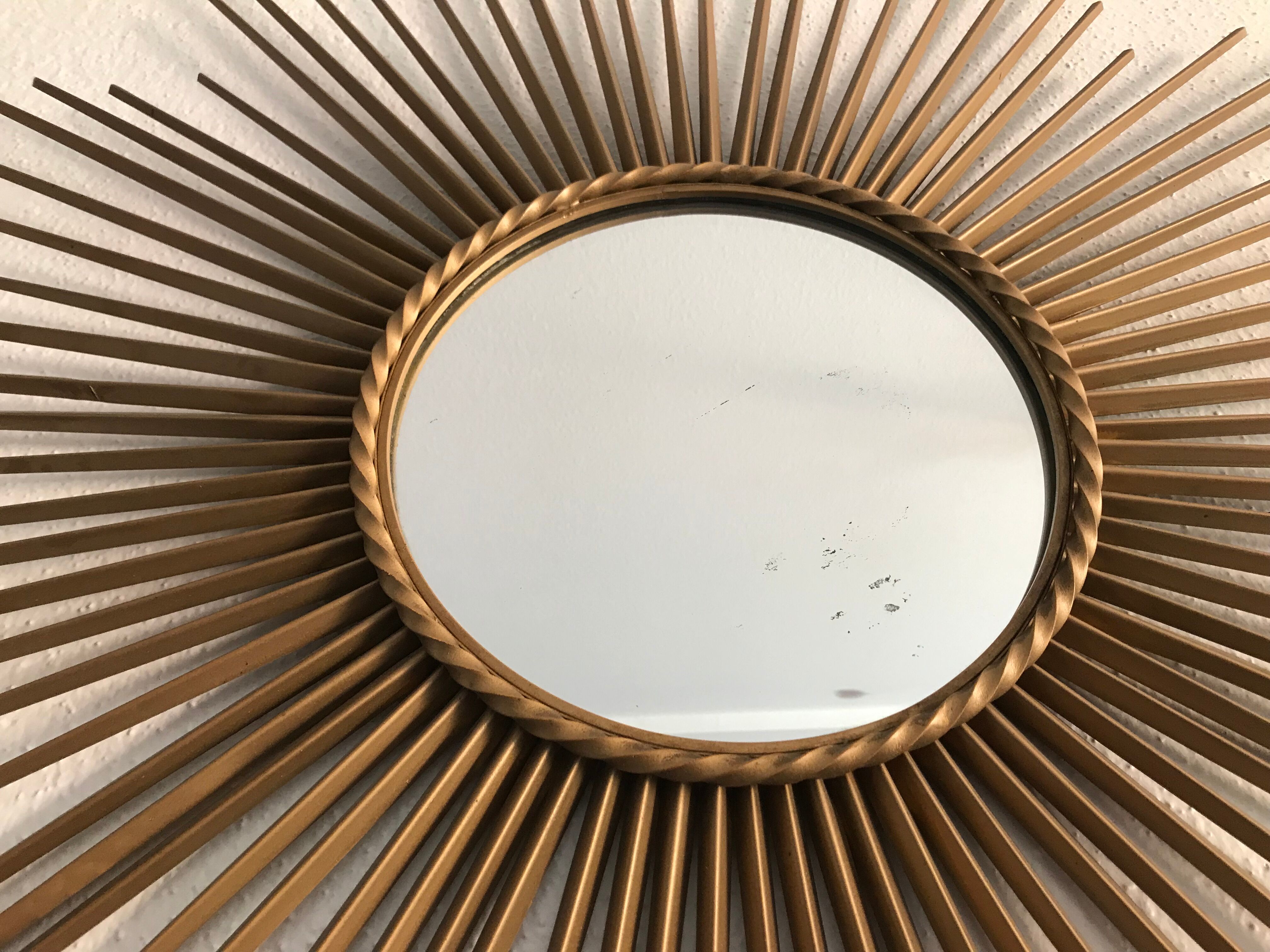 XXL mirror sun witch Chaty Vallauris 85 cm vintage deco design