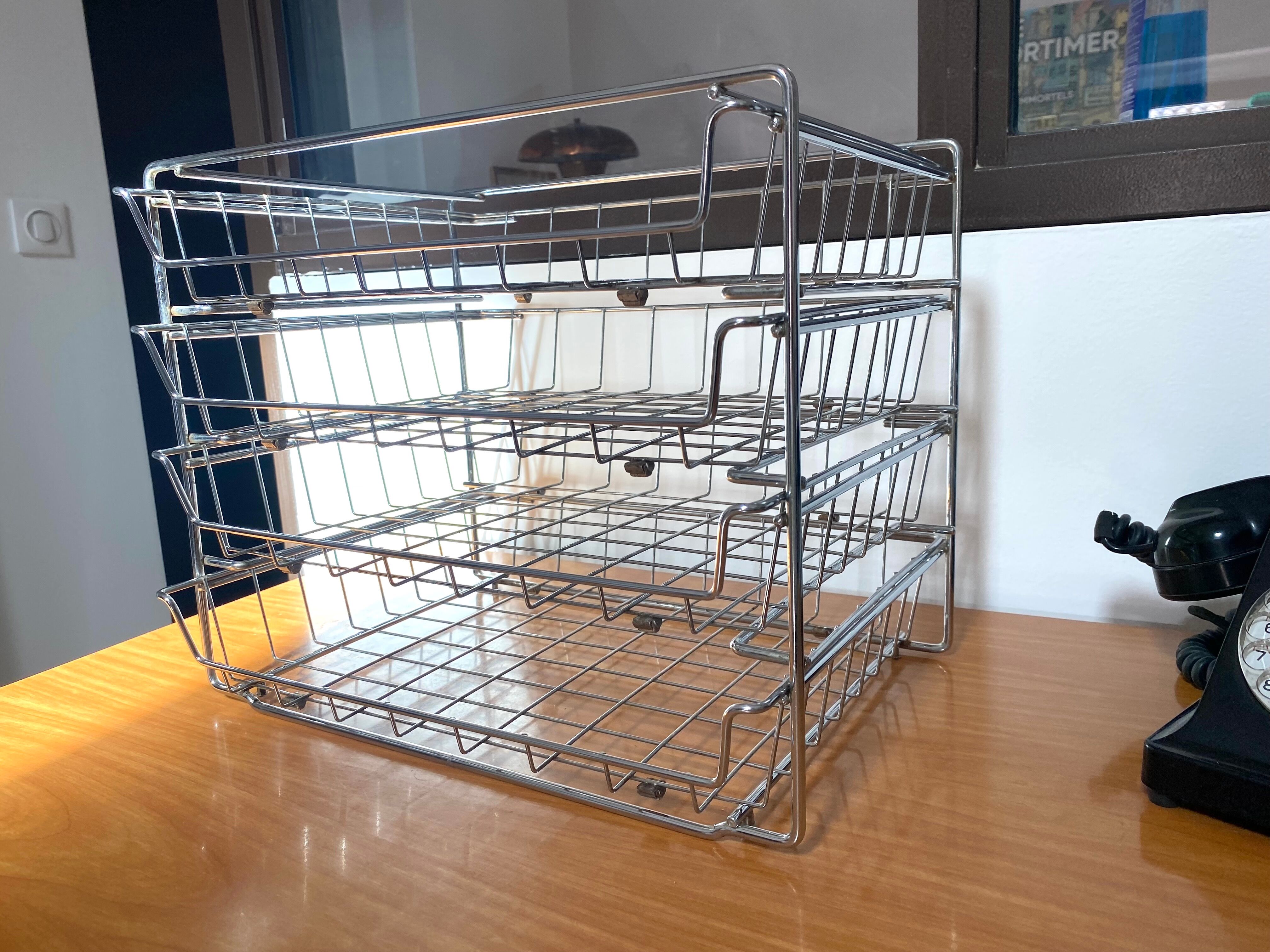Mail sorter with metal drawers 60s