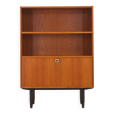 Danish teak-veneered bookcase with a bar and adjustable shelves, 1970s.