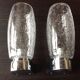 Pair of vintage 1970s-80s glass and chrome wall lights with teardrop shapes