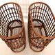 Pair French XXL Bamboo Baskets, 1970s