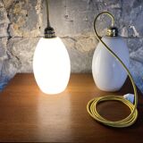 Pair of opaline lamps