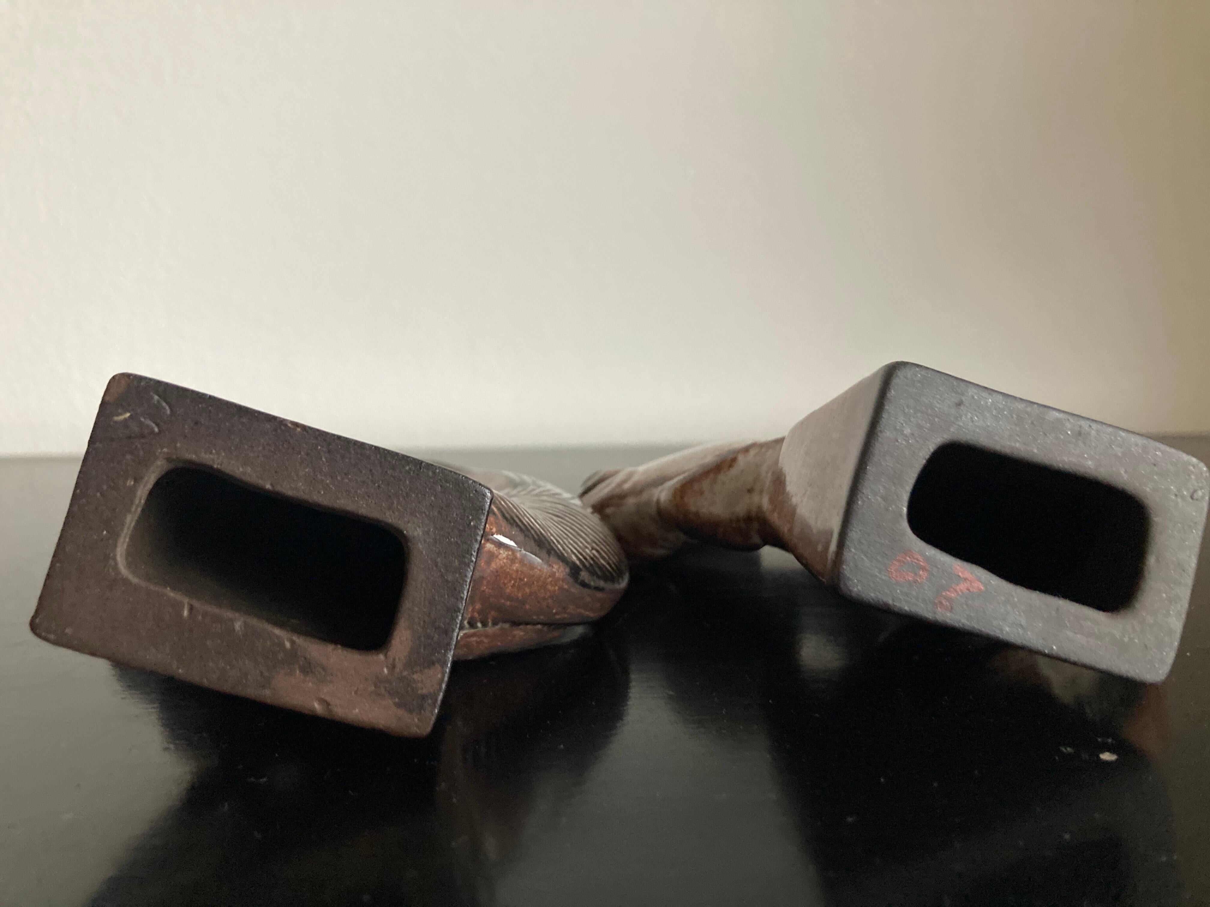 Set of two ceramic fish sculptures, 1960s