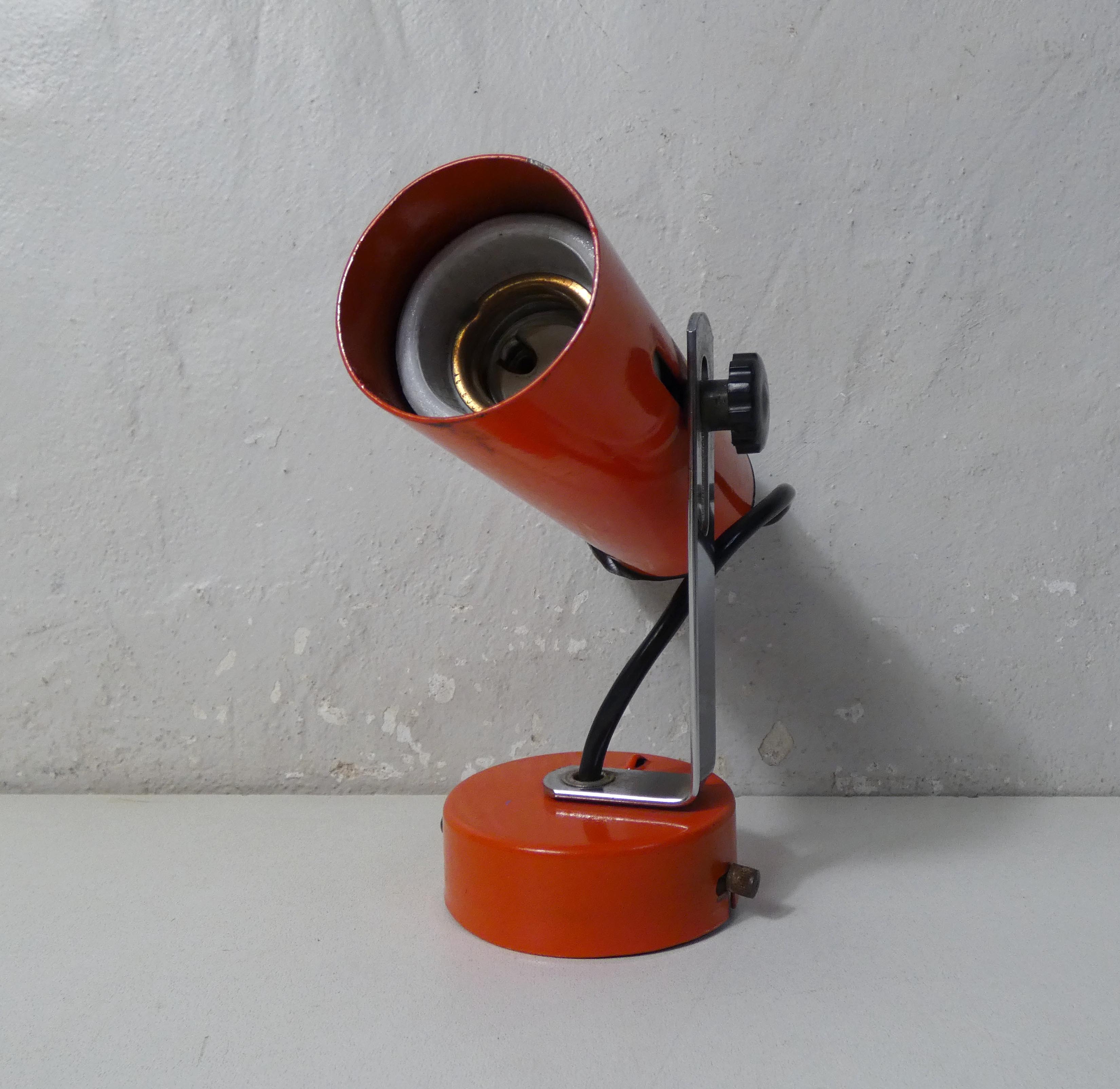 Adjustable wall lamp spot Orange Space Age