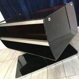 Swivel TV unit in smoked plexiglass