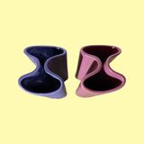 Set of 2 retro pink/purple vases made in denmark | fn art denmark ceramic pottery vases