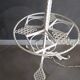 Lampadaire porte-plantes ancien en fer forgé blanc