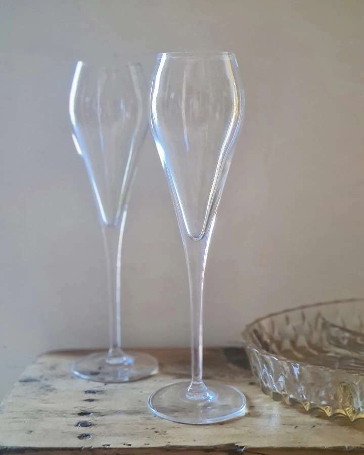 Crystal flute duo Luigi Bormioli