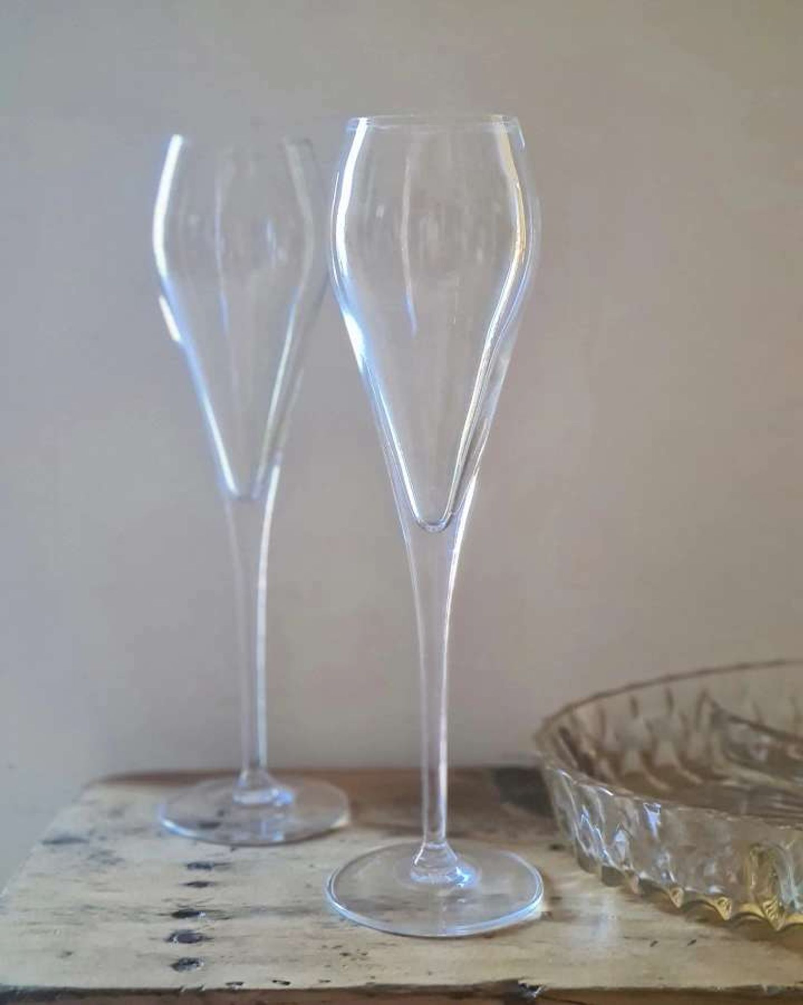 Crystal flute duo Luigi Bormioli