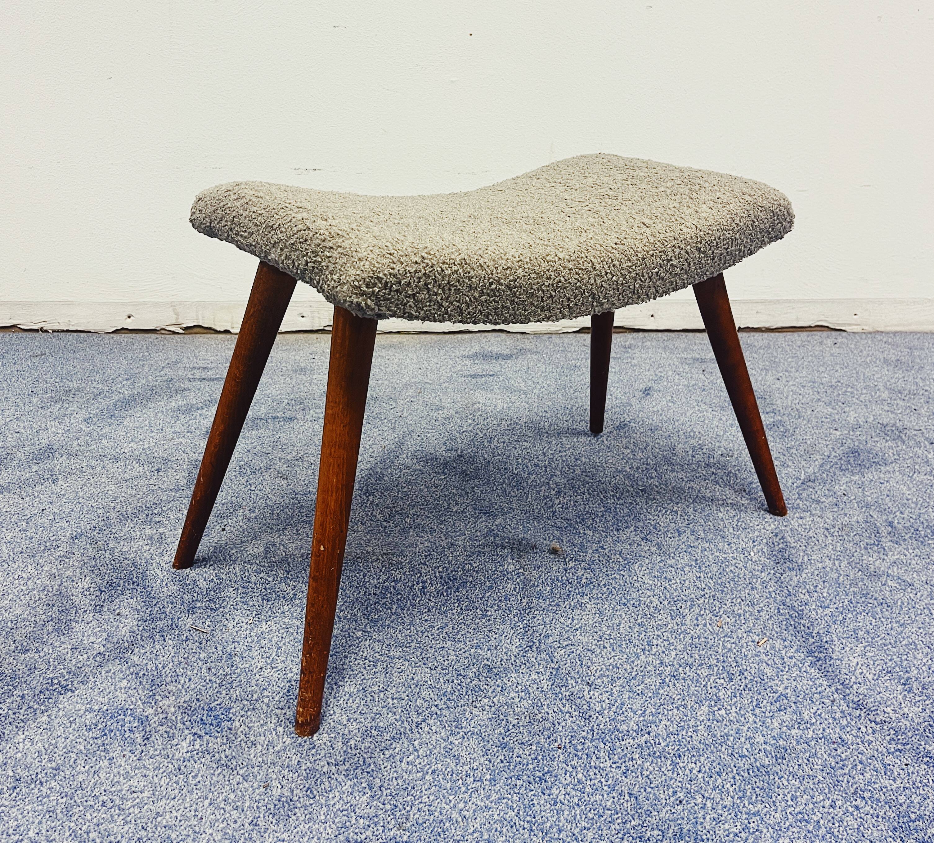 Vintage Footstool Bouclé