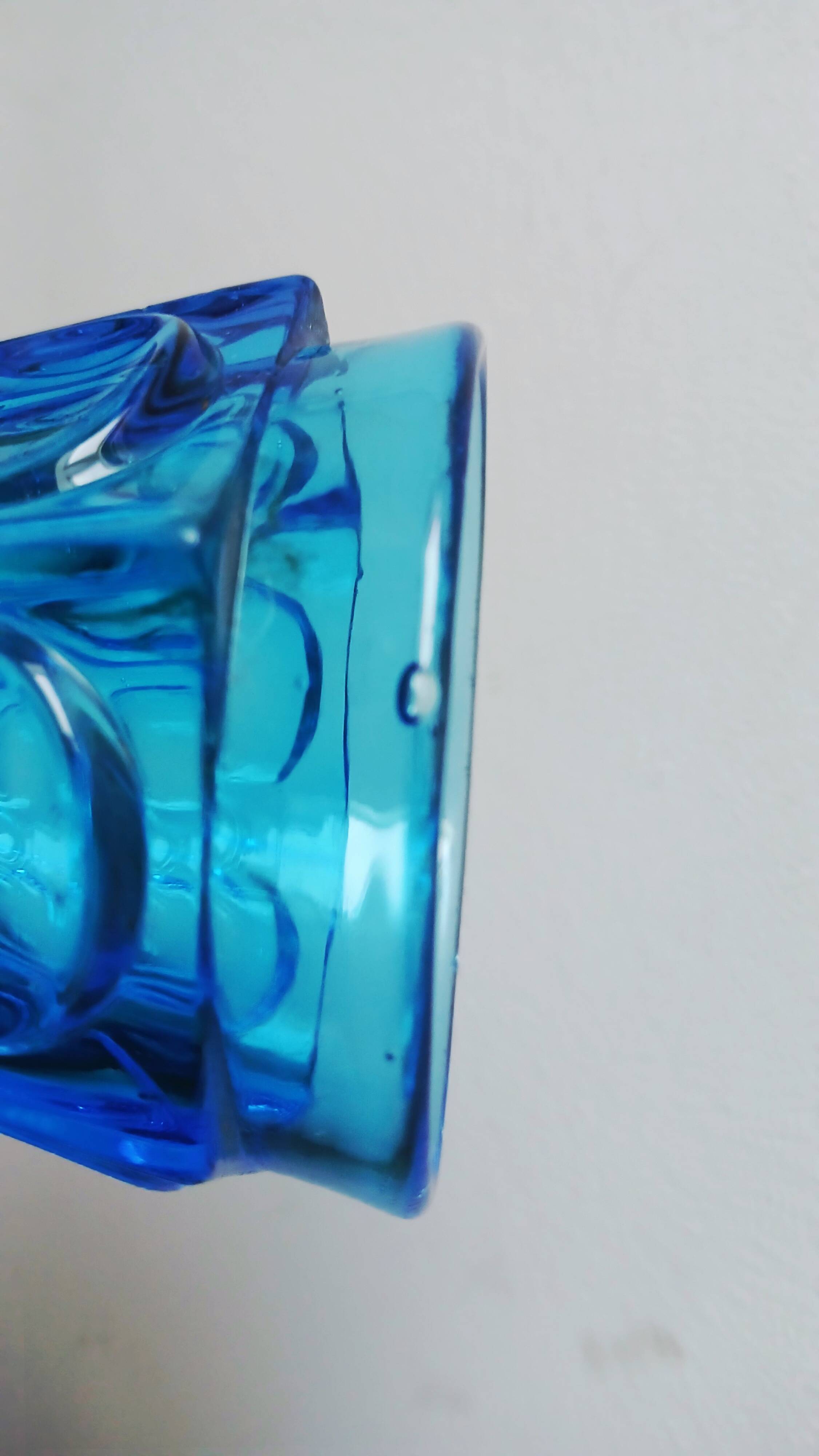 2 antique blue Charles X glasses