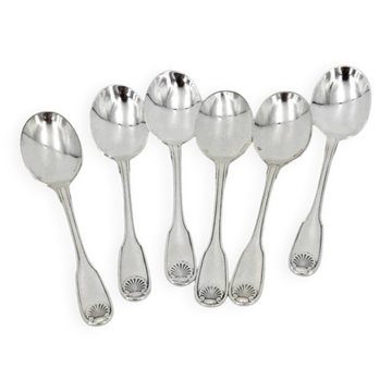 Christofle Vendome model 6 spoons, ice scoops, in silver-plated metal, 12.7 cm
