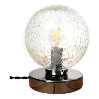 Lampe à poser globe veiné vintage