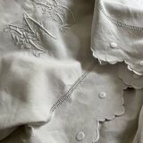 Antique linen, embroidered sheet with monogram (model 2)