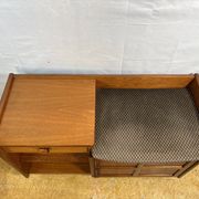 Mid-century retro vintage teak telephone seat by Nathan 1960–1970  Stylish