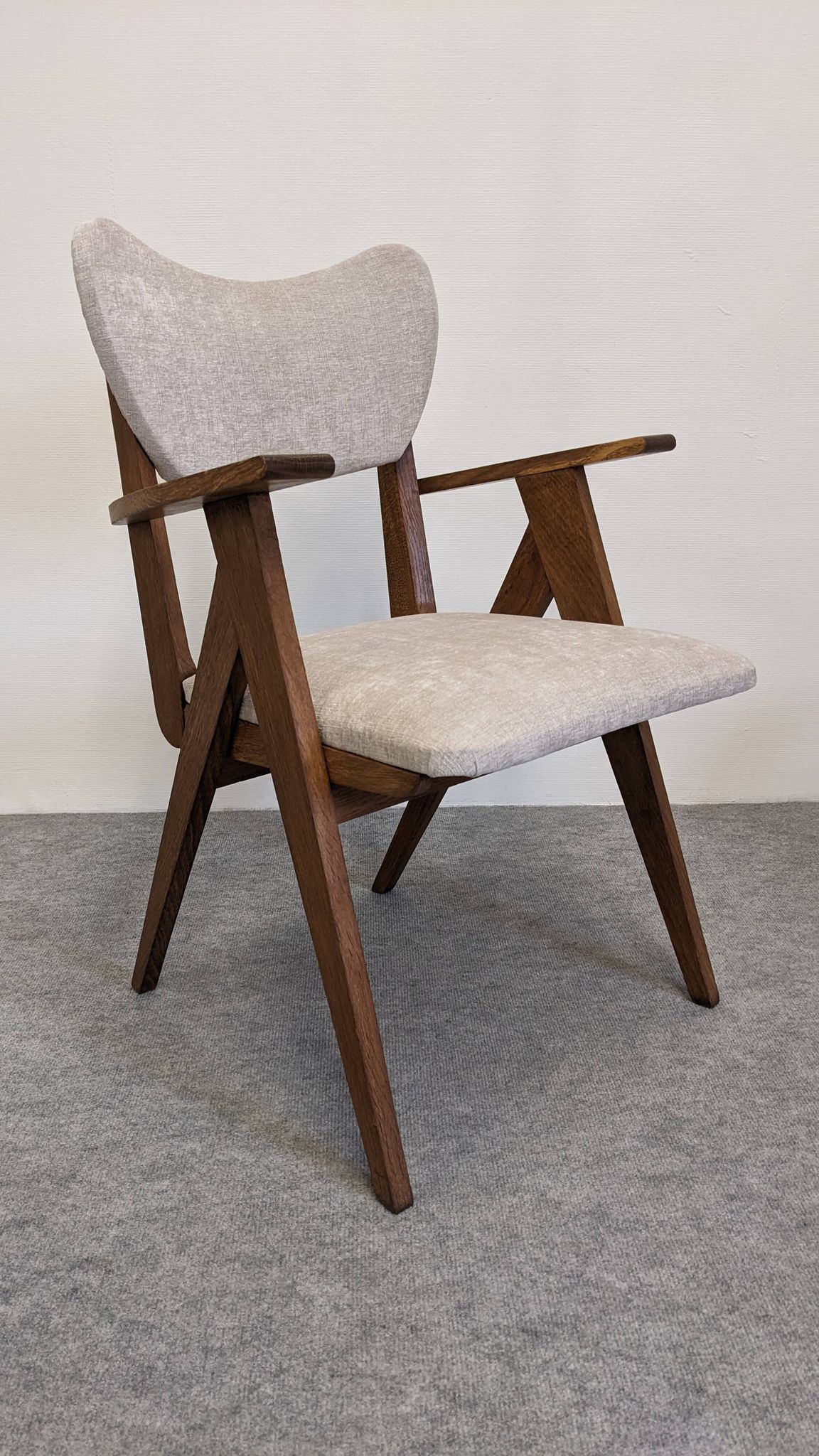 Pair of modernist Scandinavian bridge armchairs in teak, Denmark 1950.